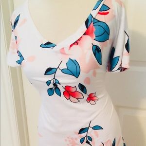 Tickled Tea Floral Soft Tshirt Size XL